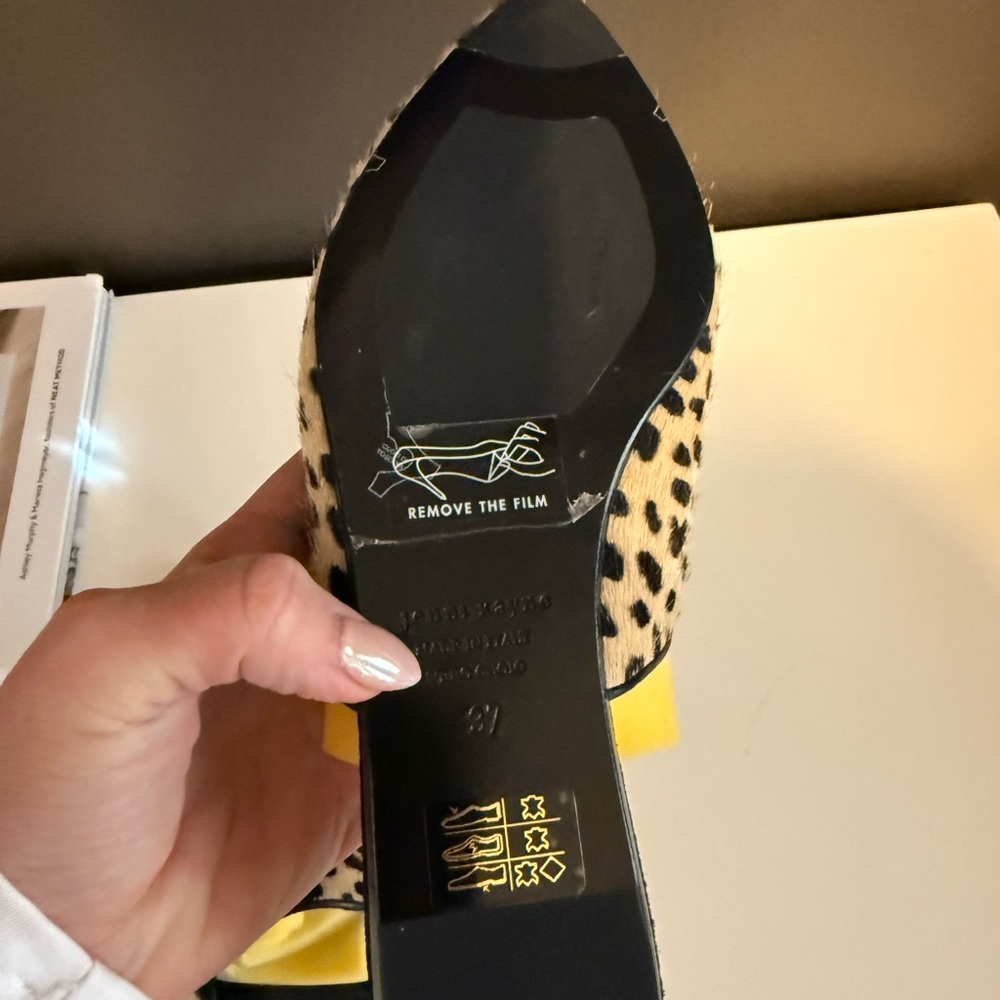 NWOB Jenni Kayne Black and Tan Leopard Print Mules - Picture 6 of 6